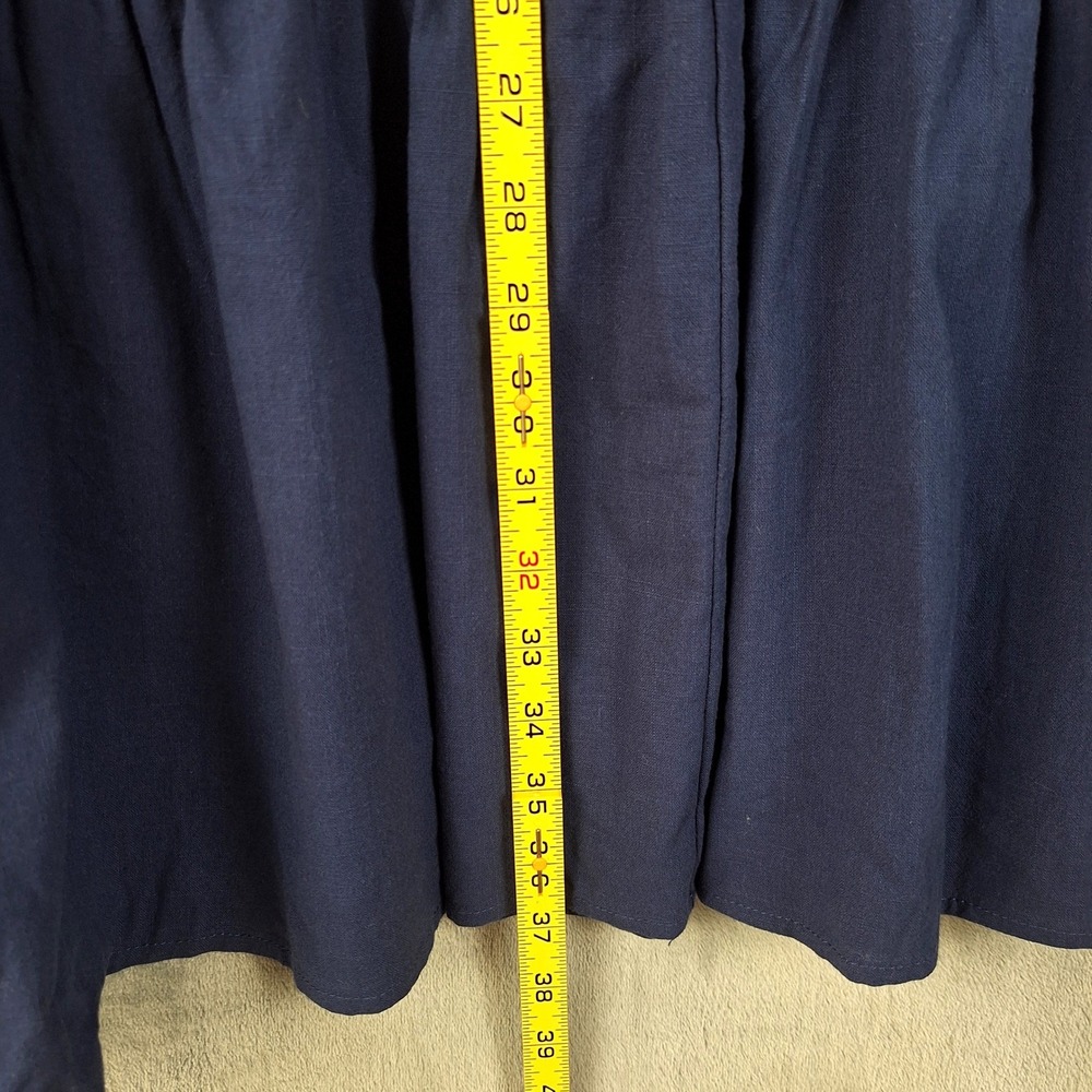 Womens Skirt Medium Blue Tiered Broomstick Boho Prairie Peasant Maxi Pockets - Picture 5 of 8